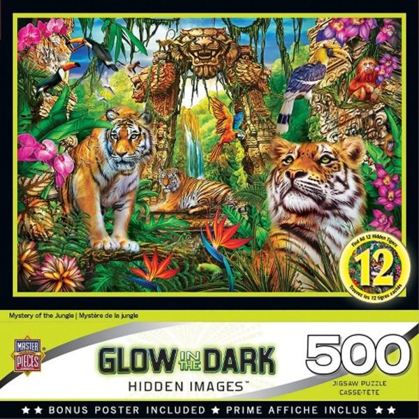 Cuy Games - 500 PIEZAS - MYSTERY OF THE JUNGLE GLOW IN THE DARK -