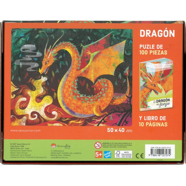 Cuy Games - 100 PIEZAS - DRAGON - PUZZLE + LIBRO -