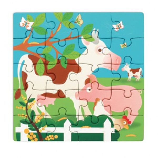 Cuy Games - PUZZLE + LIBRO PORTATIL - 2X20 PIEZAS - GRANJA -