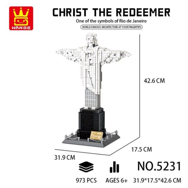 Cuy Games - CONSTRUCCION DE BLOQUES - 973 PIEZAS - CHRIST THE REDEEMER -