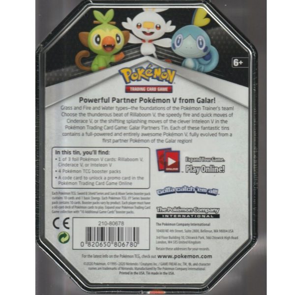 Cuy Games - POKEMON - POKEMON GALAR PARTNER TIN (INGLES) -