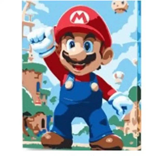 IMPARABLE SUPER MARIO CUADRO PINTURA AL OLEO 30X40