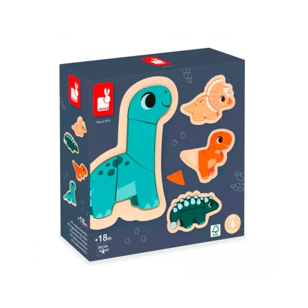 Cuy Games - DINO - 4 PUZZLE EVOLUTIVOS DINO 05824 -